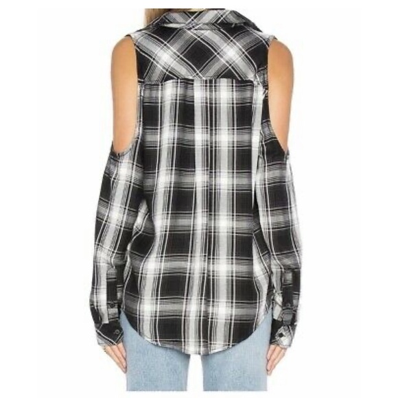 Sanctuary Delaney Cold Shoulder Plaid Flannel - Picture 3 of 11
